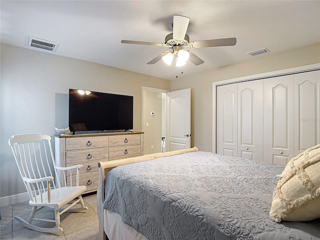 12323 House Finch, Weeki Wachee, FL 34614 - bedroom featuring a closet and ceiling fan