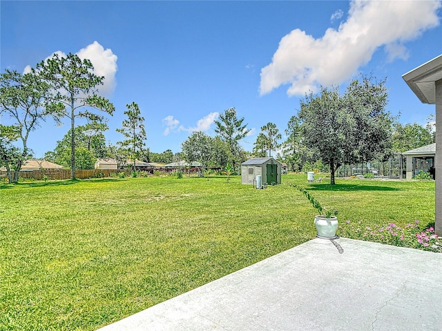 12323 House Finch, Weeki Wachee, FL 34614 - view of yard with a storage unit and a patio