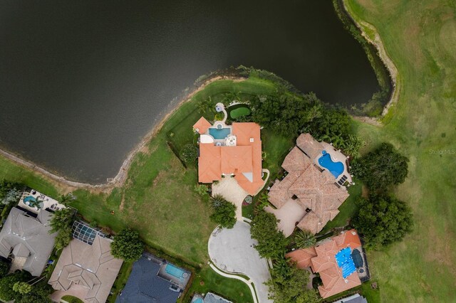 10342 Altrara Way, Trinity, FL 34655 - aerial overview of property's location with a pool area and a nearby body of water