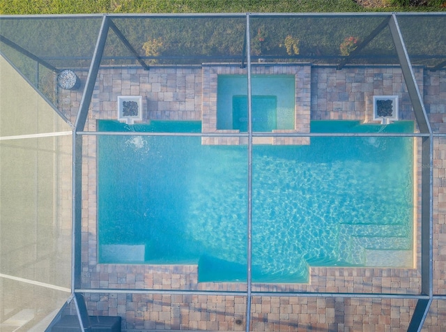 4197 Glade Wood Loop, New Port Richey, FL 34655 - drone / aerial view of a pool area