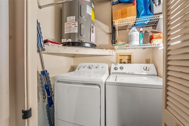 2342 Countryside Dr, Spring Hill, FL 34606 - laundry area with electric water heater and separate washer and dryer