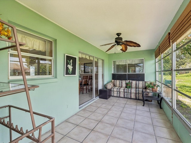 4567 Great Lakes Dr S, Clearwater, FL 33762 - sunroom featuring ceiling fan and plenty of natural light