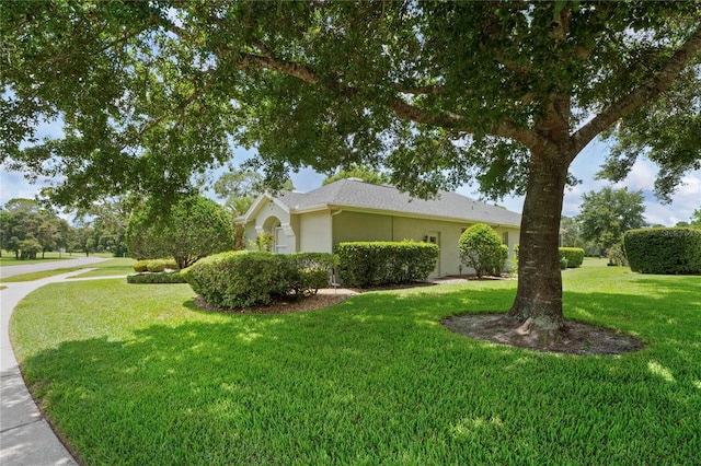 4351 Mallard Lake Dr, Spring Hill, FL 34609 - view of side of property with a yard and stucco siding