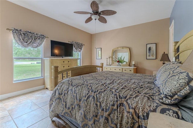 11510 Lakeview Dr, New Port Richey, FL 34654 - bedroom with baseboards and a ceiling fan