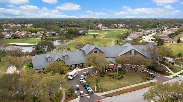 18736 Bent Pine Dr, Hudson, FL 34667 - aerial perspective of suburban area with a golf club and a large body of water