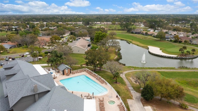 18736 Bent Pine Dr, Hudson, FL 34667 - aerial perspective of suburban area featuring a nearby body of water and a local golf course
