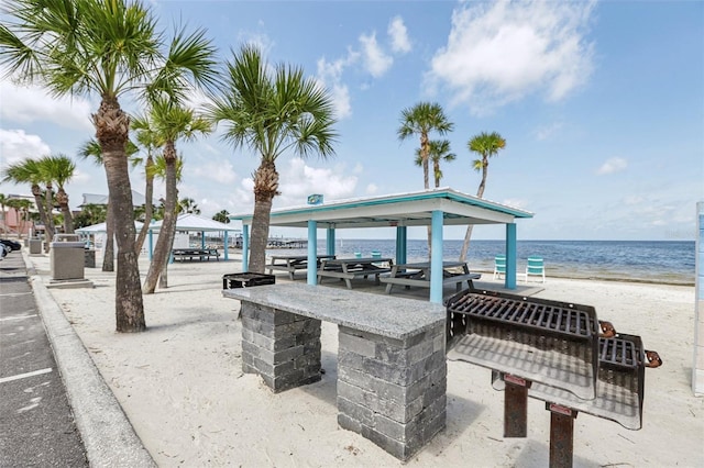 4052 Marine Pkwy, New Port Richey, FL 34652 - view of property's community with view of water and beach and a gazebo