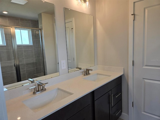 14425 Maiden Ter, Lakewood Ranch, FL 34211 - bathroom with double vanity and a stall shower