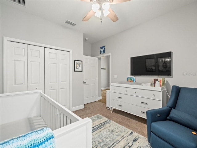 6130 Colmar Pl, Apollo Beach, FL 33572 - carpeted bedroom with a closet and ceiling fan
