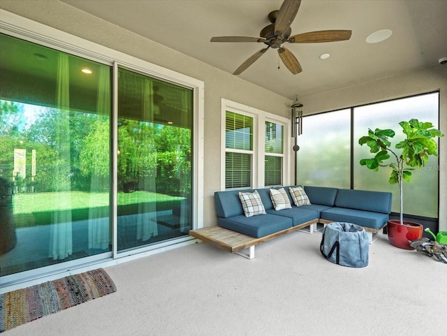 6130 Colmar Pl, Apollo Beach, FL 33572 - sunroom with carpet floors, healthy amount of natural light, and recessed lighting