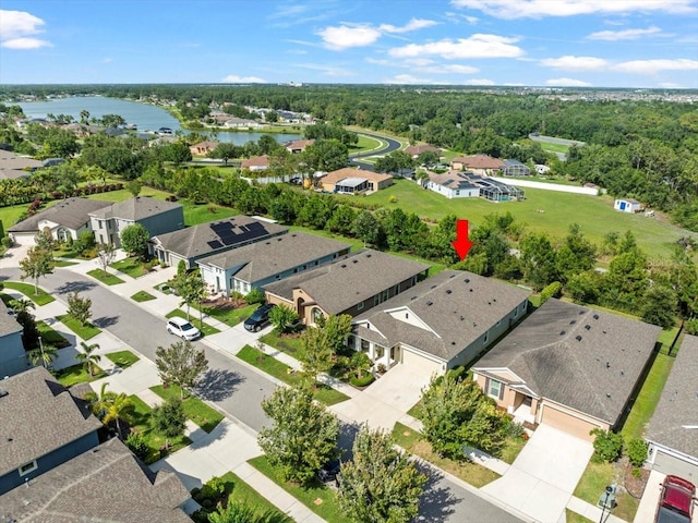 6130 Colmar Pl, Apollo Beach, FL 33572 - aerial perspective of suburban area featuring a large body of water
