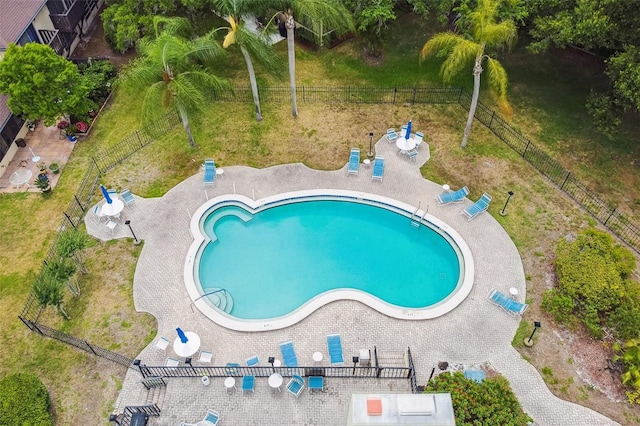 2101 Sunset Point Rd Unit 201, Clearwater, FL 33765 - drone / aerial view of a pool area