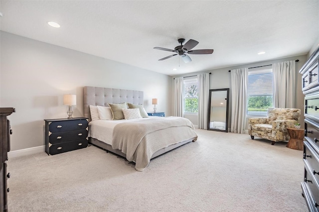 1783 Oak Hammock Ct, Lutz, FL 33558 - bedroom with carpet floors, a ceiling fan, and recessed lighting