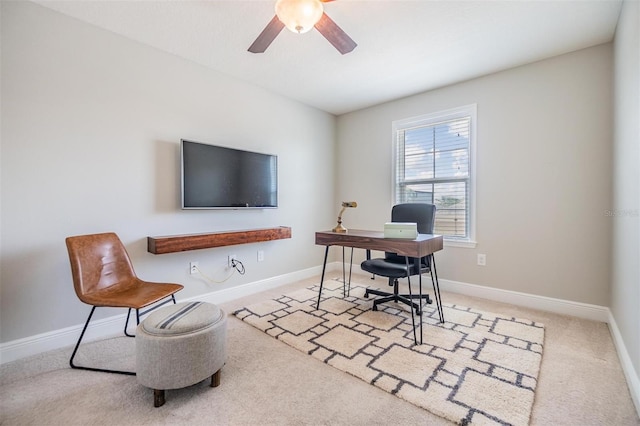 1783 Oak Hammock Ct, Lutz, FL 33558 - office area with carpet flooring and ceiling fan