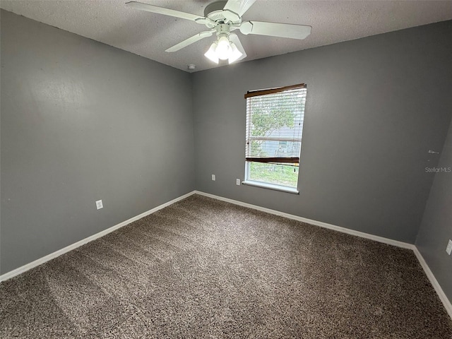 11308 Mahopac Rd, Weeki Wachee, FL 34614 - unfurnished room with a textured ceiling, carpet flooring, and a ceiling fan