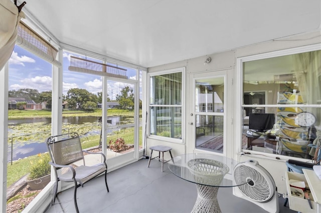7701 Anaheim Ave, New Port Richey, FL 34655 - sunroom featuring a water view