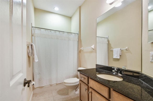 20820 Amanda Oak Ct, Land O Lakes, FL 34638 - full bathroom featuring vanity, shower / bath combination with curtain, and tile patterned floors