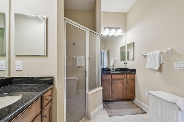 20820 Amanda Oak Ct, Land O Lakes, FL 34638 - full bathroom with a shower stall and two vanities