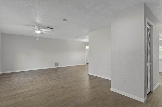 2152 Danforth Rd, Spring Hill, FL 34608 - empty room featuring a ceiling fan, wood finished floors, and a textured ceiling