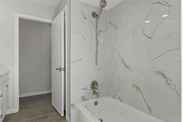 2152 Danforth Rd, Spring Hill, FL 34608 - full bathroom with shower / tub combination, vanity, and wood finished floors