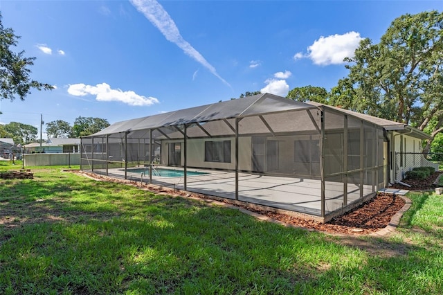2152 Danforth Rd, Spring Hill, FL 34608 - rear view of house featuring an outdoor pool, a patio area, and glass enclosure