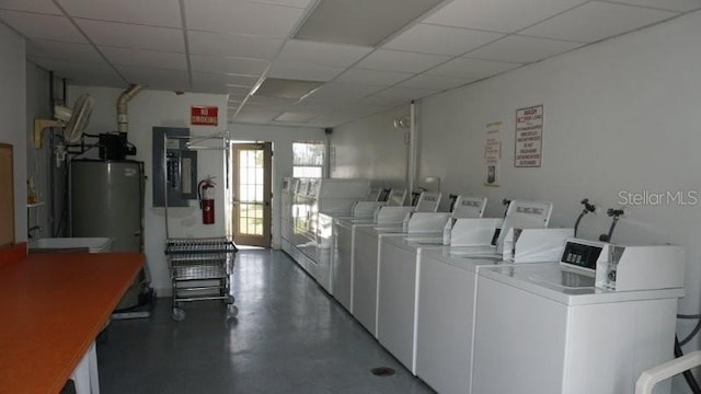 5434 Chad Pl Unit 14, New Port Richey, FL 34652 - community laundry room with washing machine and dryer and water heater