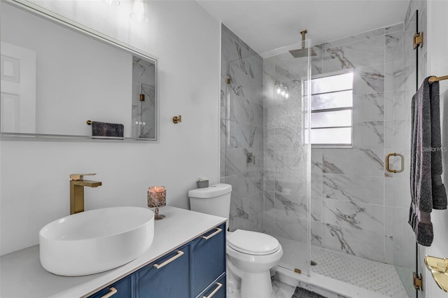 15950 Adobe Dr, Hudson, FL 34667 - full bathroom featuring vanity and a marble finish shower