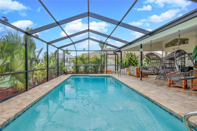 outdoor pool featuring a patio