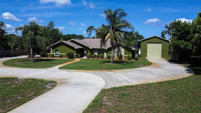 7550 Jomel Dr, Weeki Wachee, FL 34607 - ranch-style house with driveway, stucco siding, and a garage
