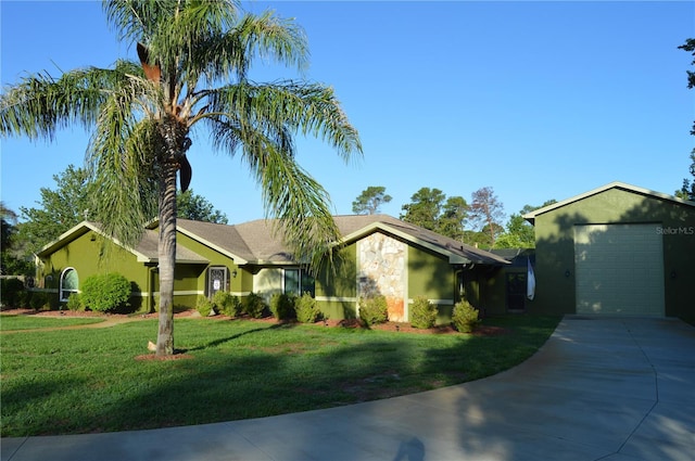 7550 Jomel Dr, Weeki Wachee, FL 34607 - single story home featuring concrete driveway, a front yard, and stucco siding