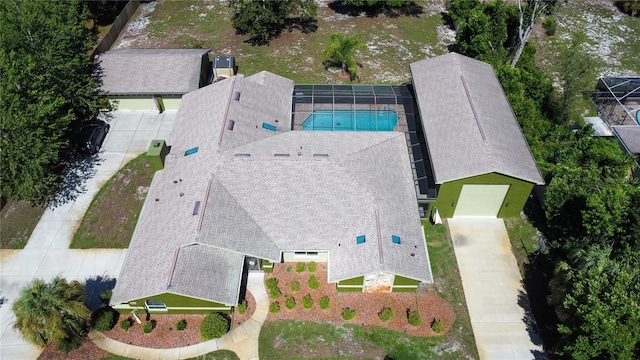 7550 Jomel Dr, Weeki Wachee, FL 34607 - view from above of property with a pool area