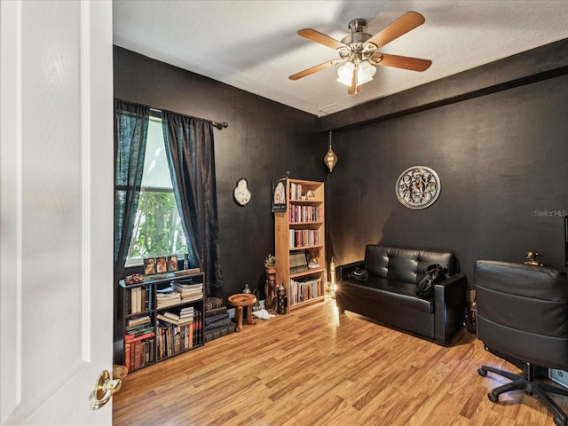 4481 Birchfield Loop, Spring Hill, FL 34609 - office area featuring wood finished floors and a ceiling fan