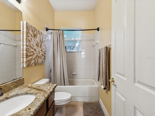 4481 Birchfield Loop, Spring Hill, FL 34609 - bathroom featuring vanity, shower / tub combo with curtain, and tile patterned flooring