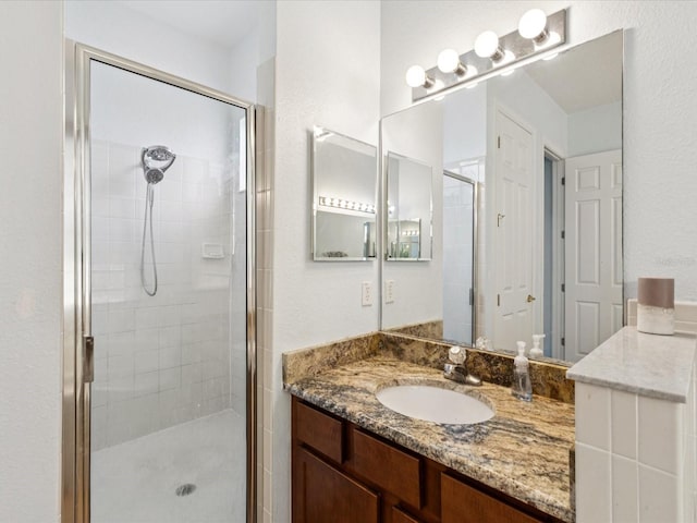 4481 Birchfield Loop, Spring Hill, FL 34609 - full bathroom featuring a stall shower and vanity