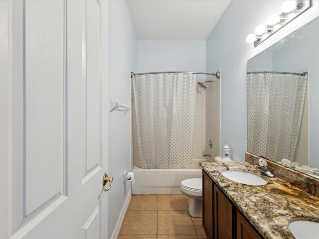 4481 Birchfield Loop, Spring Hill, FL 34609 - bathroom featuring double vanity, tile patterned floors, and shower / bath combo