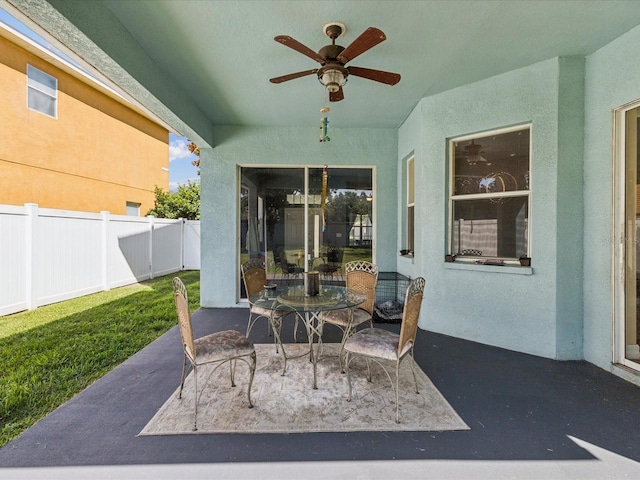 4481 Birchfield Loop, Spring Hill, FL 34609 - view of patio with ceiling fan