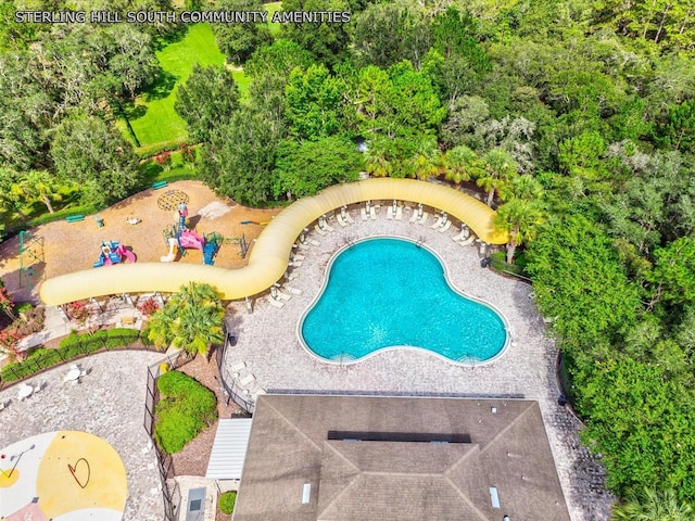 4481 Birchfield Loop, Spring Hill, FL 34609 - aerial view of a pool area