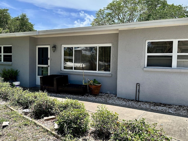 723 W Bayshore Dr, Tarpon Springs, FL 34689 - doorway to property with stucco siding