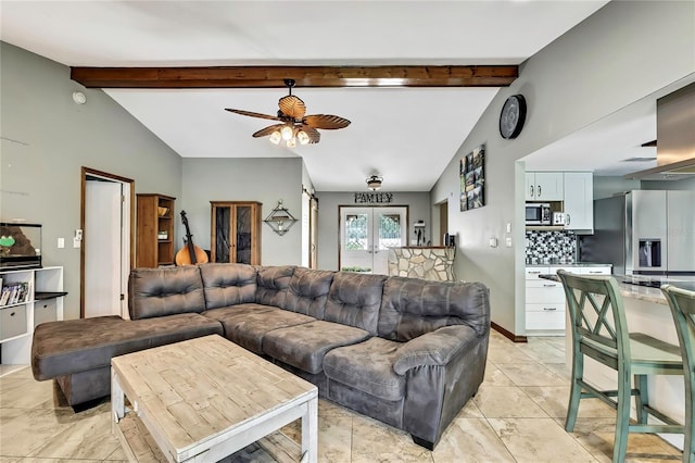 364 Waterfall Dr, Spring Hill, FL 34608 - living area featuring ceiling fan and french doors