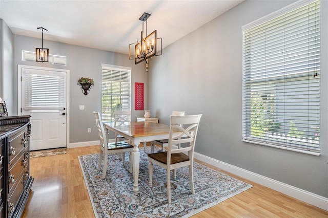 3450 Ferrell St, New Port Richey, FL 34655 - dining room with a chandelier and light wood-type flooring
