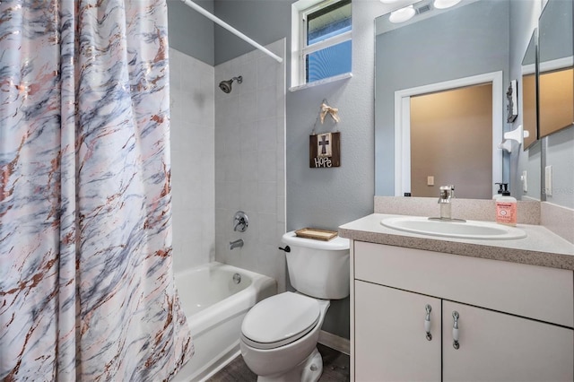 3450 Ferrell St, New Port Richey, FL 34655 - full bath with vanity, shower / tub combo, and a textured wall