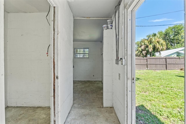 5724 Casson Ave, New Port Richey, FL 34652 - hallway with unfinished concrete flooring