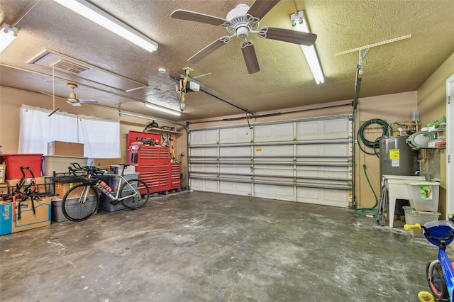 1071 Lexington Ct, Largo, FL 33771 - garage with water heater and a ceiling fan