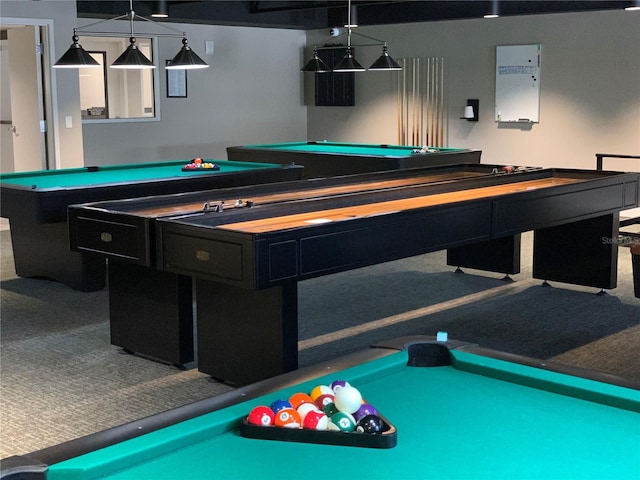 12104 Boynton Ln, New Port Richey, FL 34654 - playroom featuring pool table and carpet floors