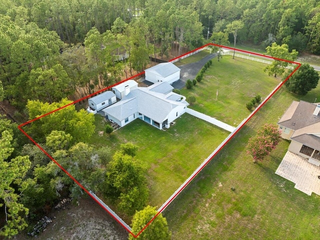 15430 Oakcrest Cir, Brooksville, FL 34604 - view from above of property featuring property parcel outlined and a forest