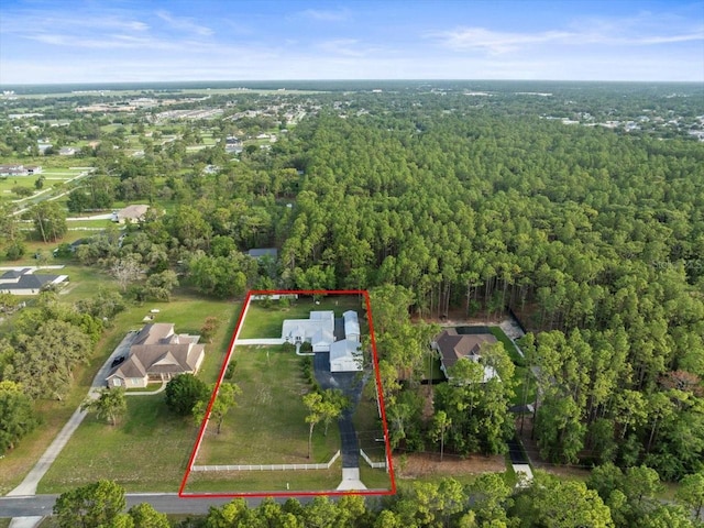 15430 Oakcrest Cir, Brooksville, FL 34604 - view of property location featuring property boundaries highlighted and a heavily wooded area
