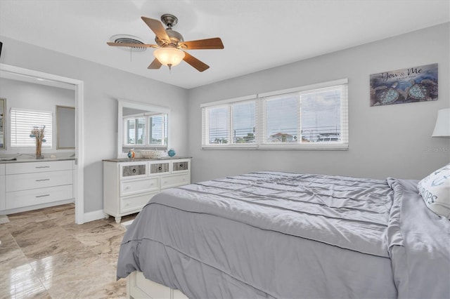 3701 Corsair Ct, New Port Richey, FL 34652 - bedroom with a ceiling fan and baseboards