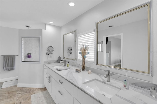 3701 Corsair Ct, New Port Richey, FL 34652 - bathroom with double vanity and recessed lighting