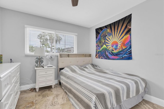 3701 Corsair Ct, New Port Richey, FL 34652 - bedroom featuring baseboards and a ceiling fan
