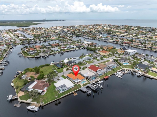 3701 Corsair Ct, New Port Richey, FL 34652 - aerial view of property and surrounding area with nearby suburban area and a large body of water